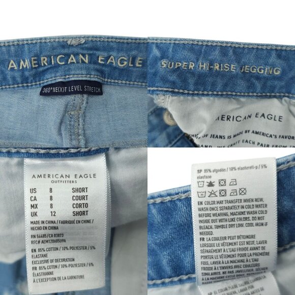 American Eagle 360 Next Level Stretch Super Hi Rise Jegging Womens 8 Jeans Denim - Picture 8 of 15